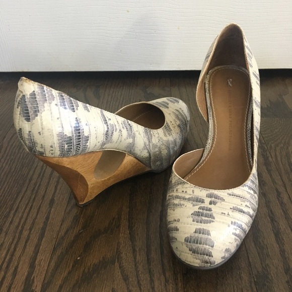 Anthropologie Schuler + Sons Snakeskin wedges 61/2 - Picture 7 of 8